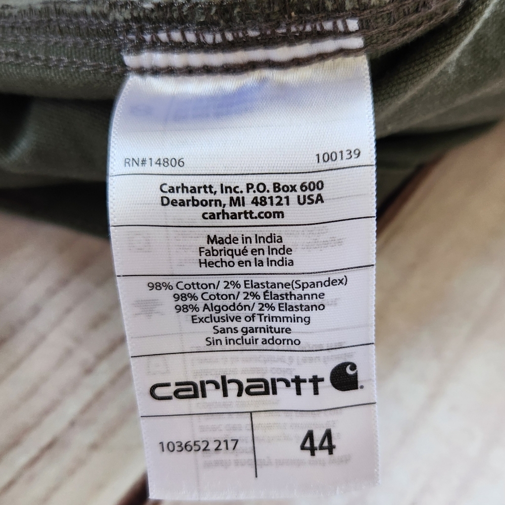 Carhartt Rugged Flex Relaxed Fit Canvas Utility Work Short Olive, Men's Size 44 - Picture 6 of 9